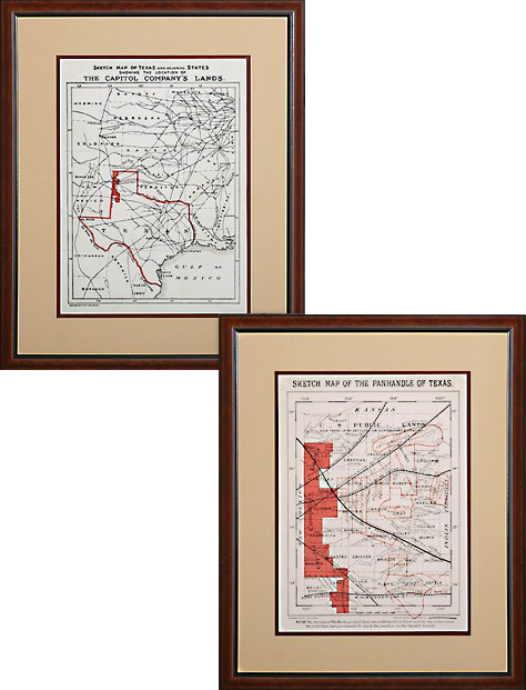 Antique Replica Maps of the X.I.T. Ranch