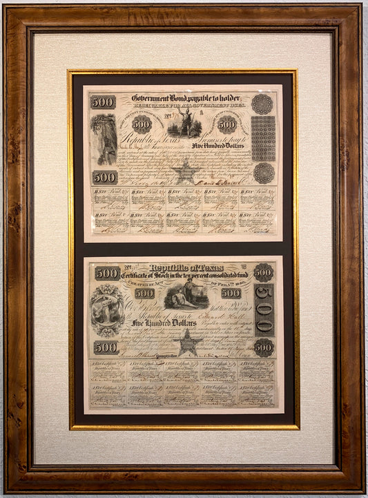 Bonds Republic and Goverment of Texas Pair