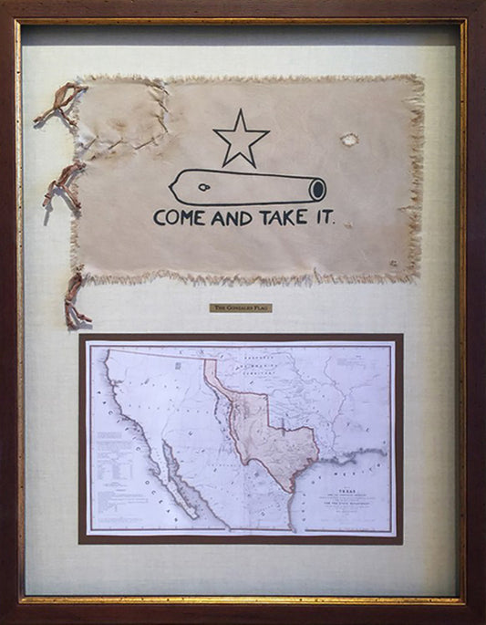 Gonzales Flag and Map of the Republic of Texas