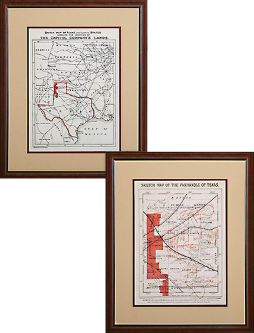 Antique Replica Maps of the X.I.T. Ranch - Gallery of the Republic