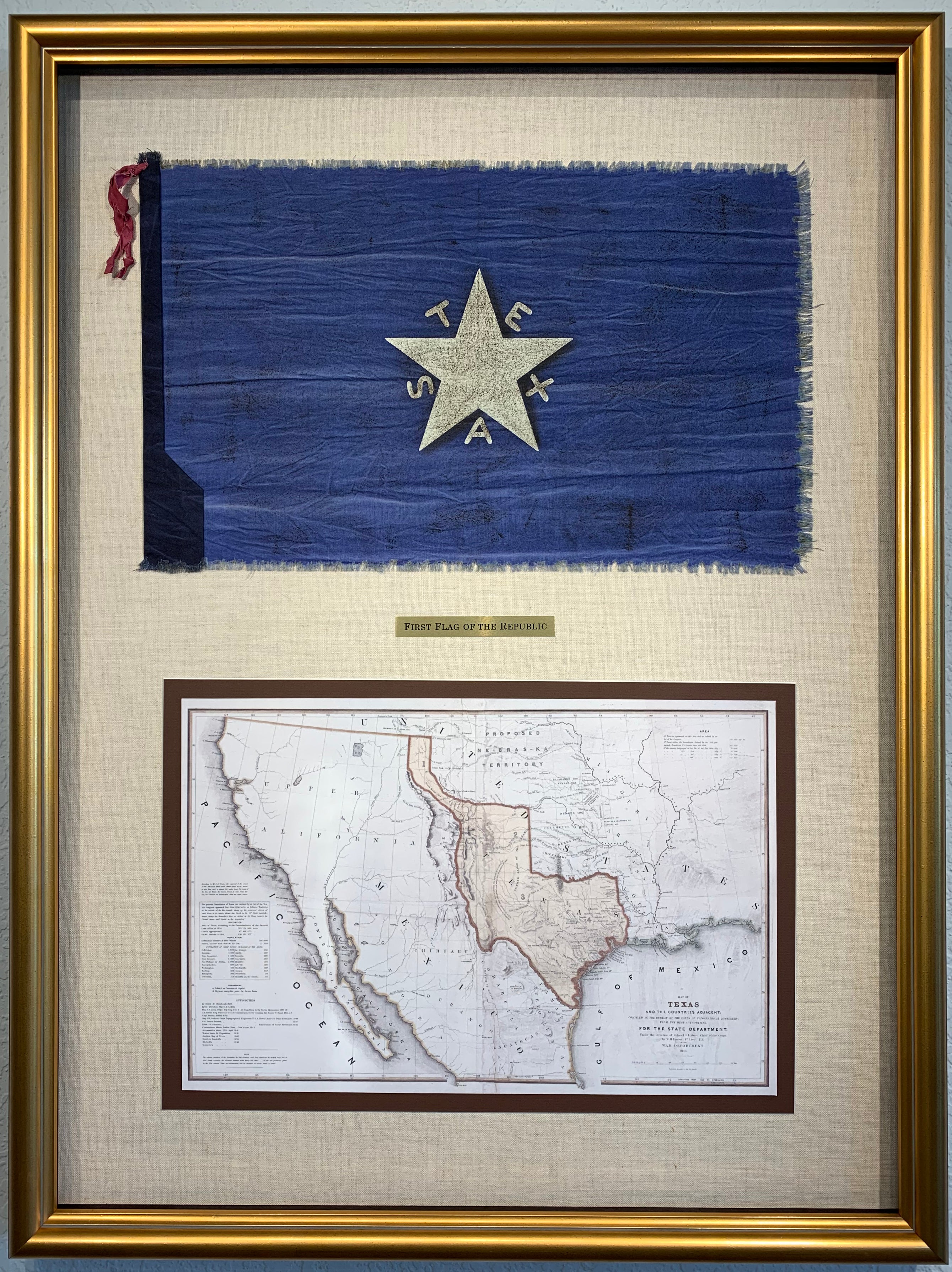 First flag and map of the Republic of Texas - Gallery of the Republic