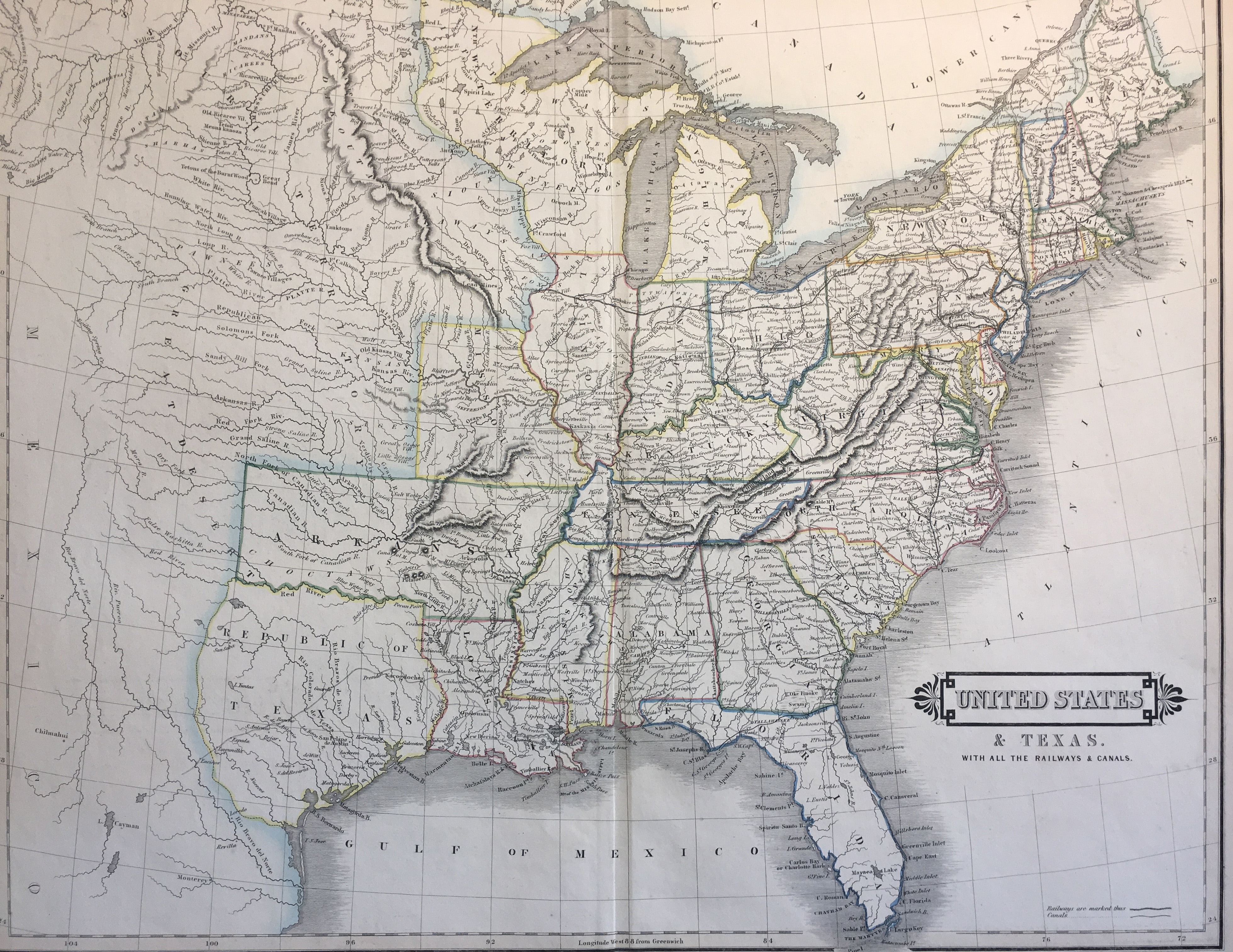 Rare Original Map of The Republic of Texas and the United States ...