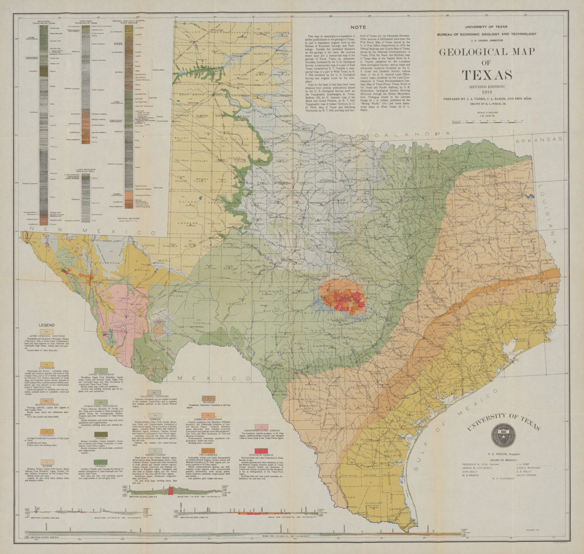 The Definitive Geologic Map of Texas Published by the University of ...