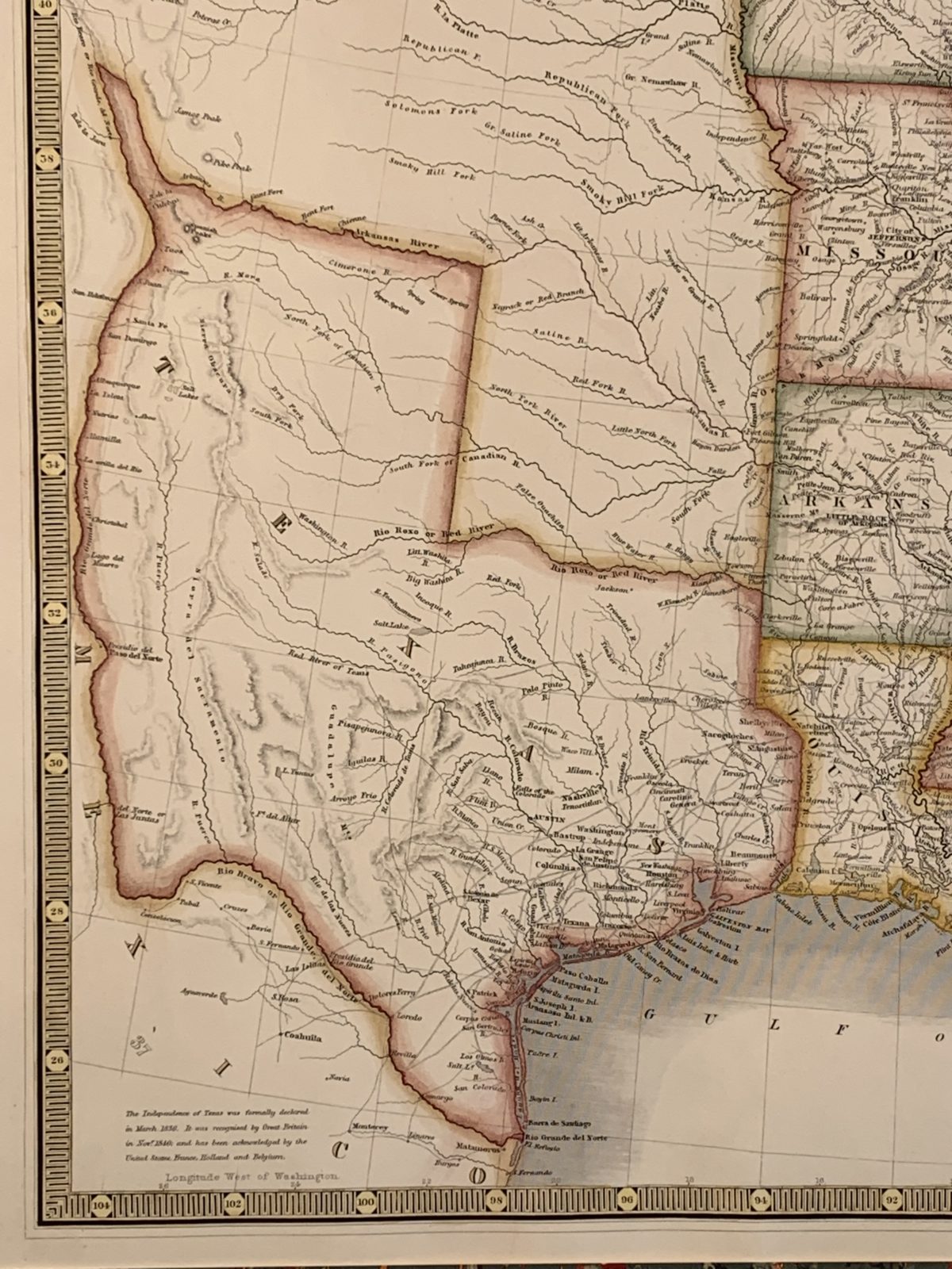 Very Rare Original Map of the United States & the Republic of Texas