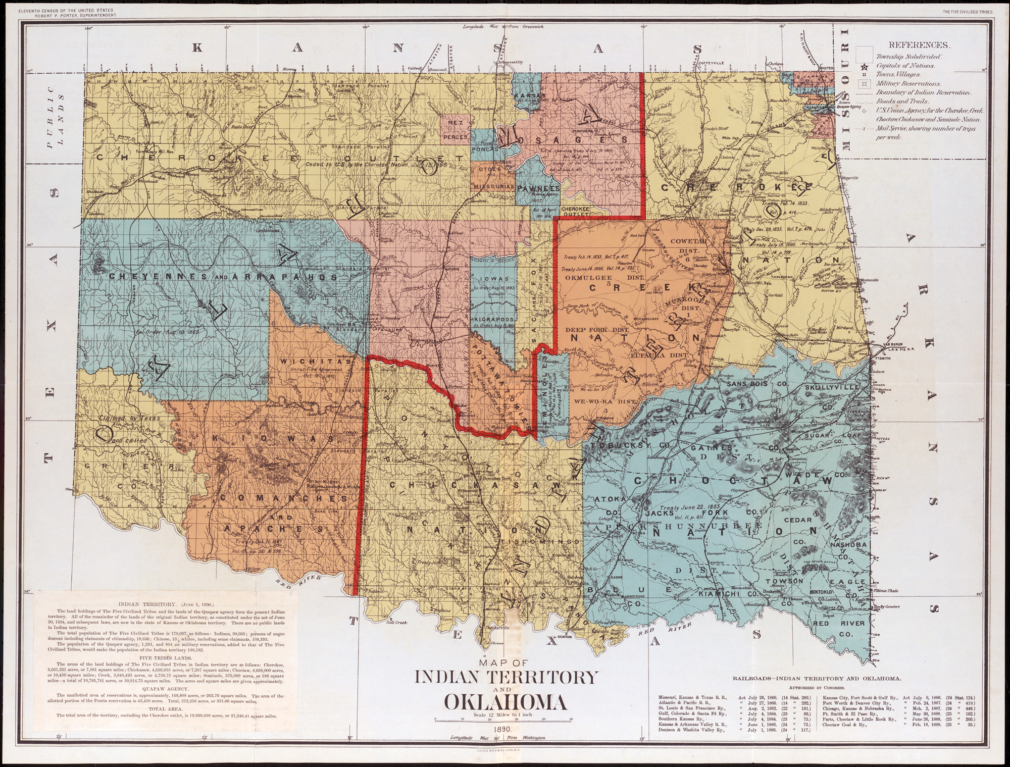 Download Map of the Indian Territory & Oklahoma - Gallery of the ...