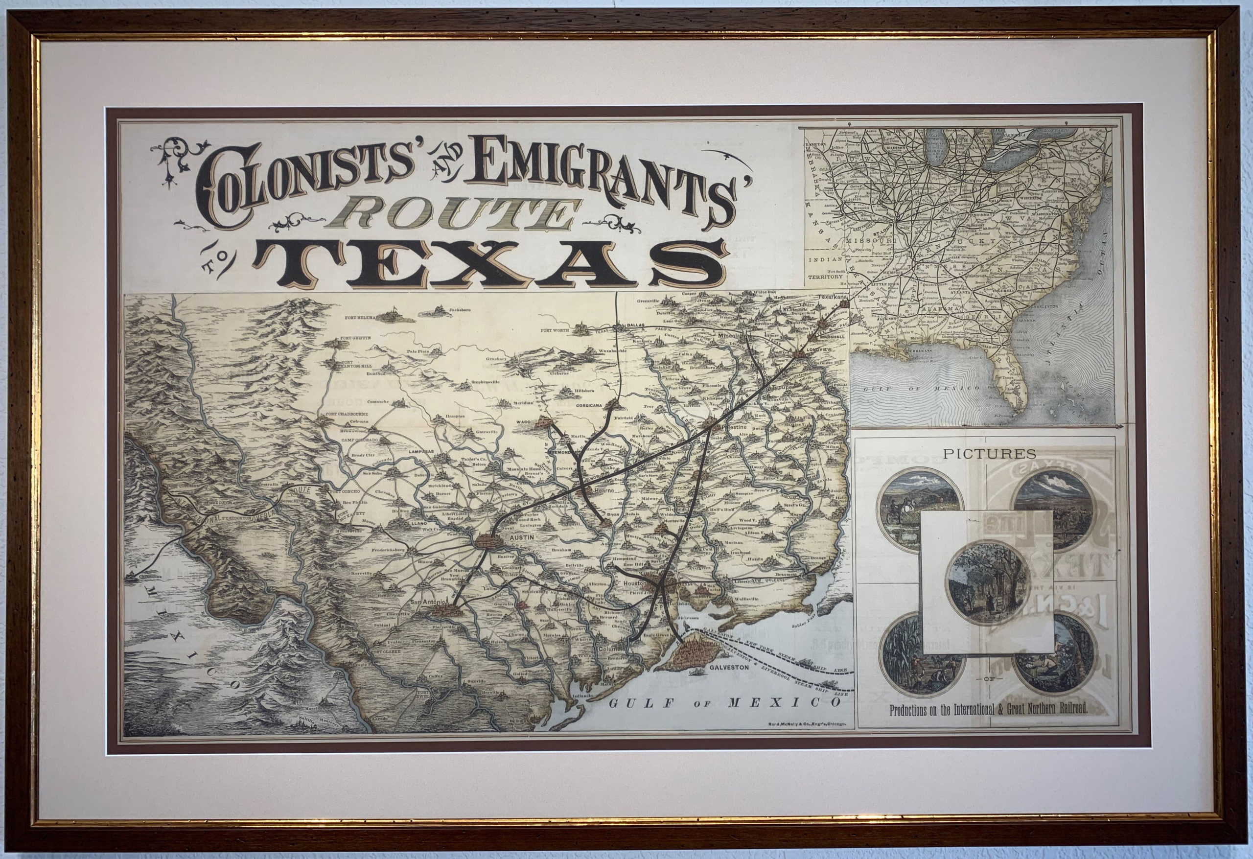 Fabulous 1872 TEXAS-IT County Map~Warner & Beers~Print~24x36 