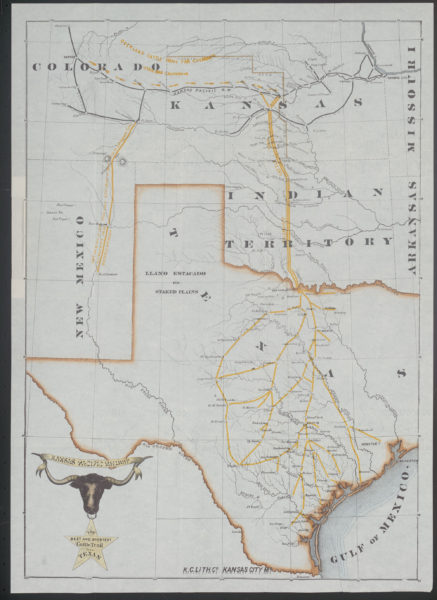 Map of the Texas Cattle Trails - Gallery of the Republic