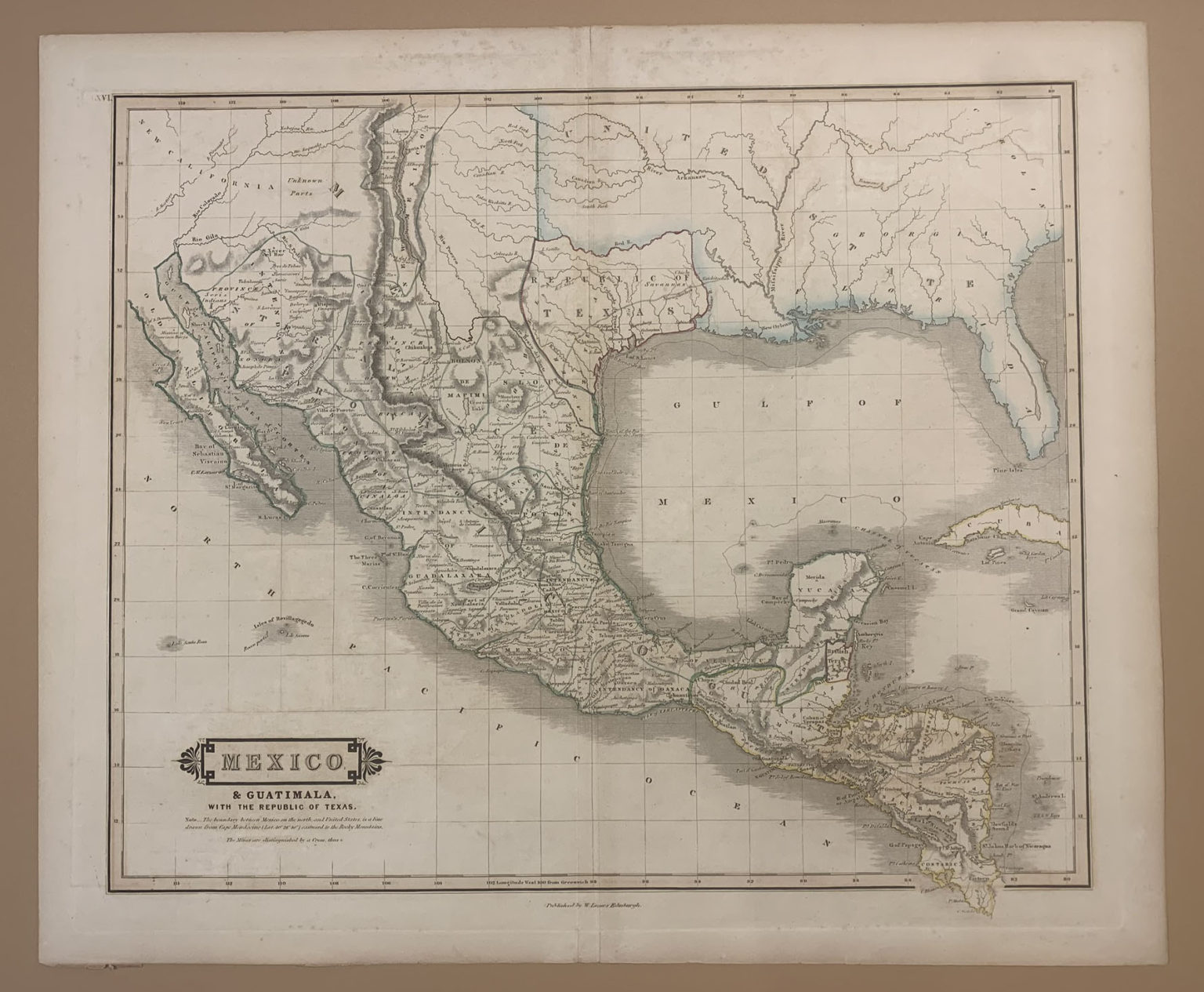Rare Original Map of The Republic of Texas and Mexico - Gallery of the ...